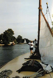 Hoisting sail
